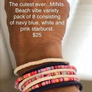 Stretchy heishi bead bracelets